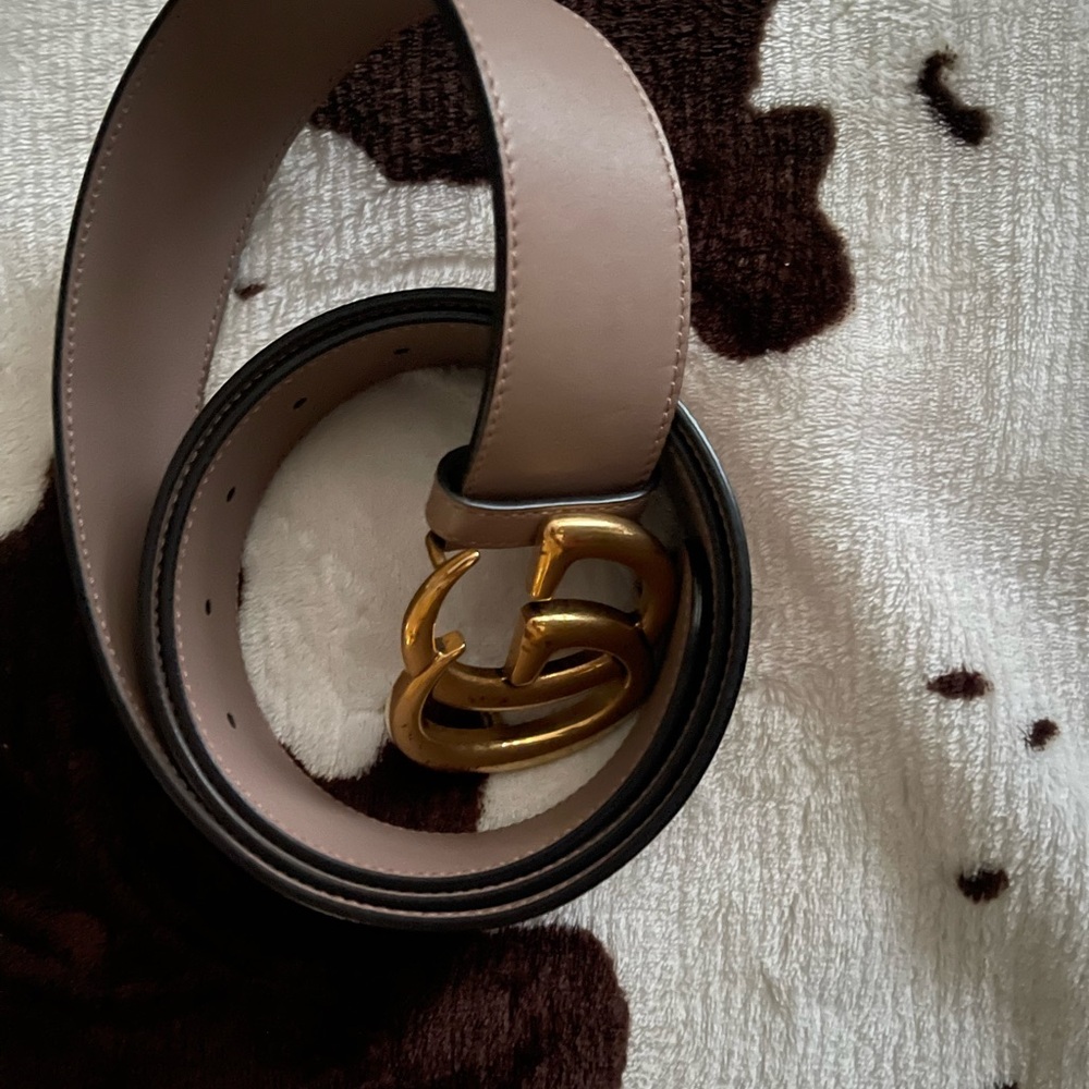 Gucci Tan Belt with Gold Buckle - Picture 3 of 5